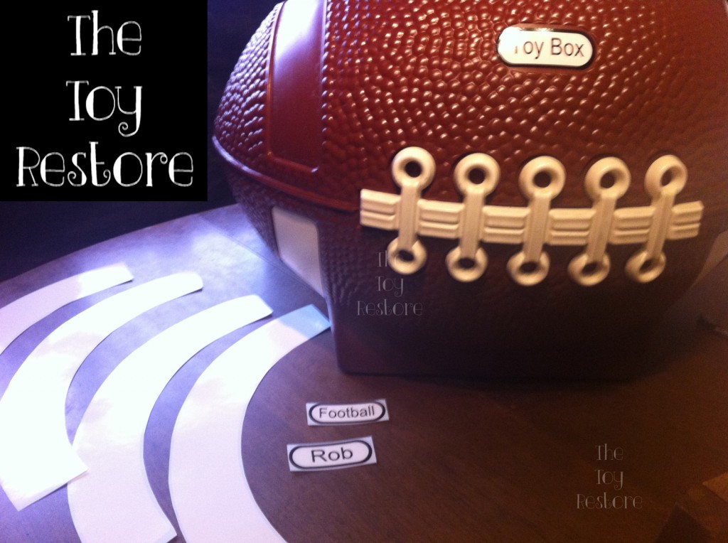 How To Restore a Little Tikes Football Toy Box : Replacement stickers or decals to fix up your Little Tikes Football Toy Box.