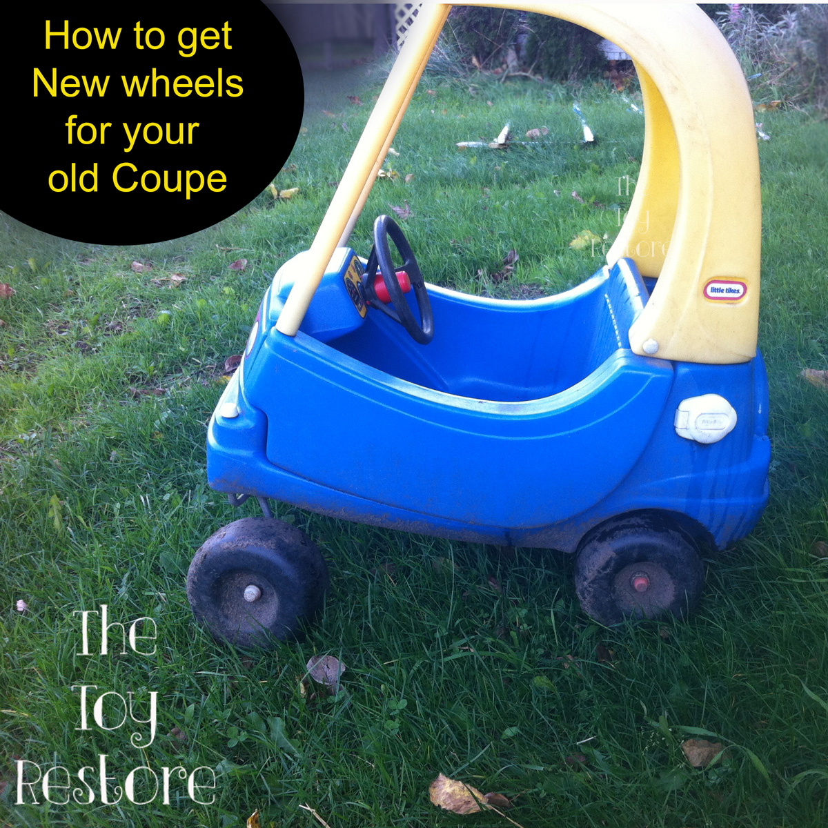 How to Fix Little Tikes Cozy Coupe Wheels or Tires : Replace a missing tire with new parts