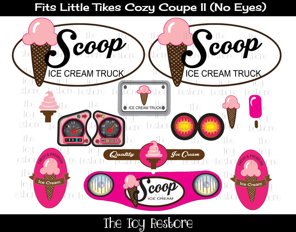 Upcycling: Ice Cream Truck Cozy Coupe Makeover : Apply the New Decals