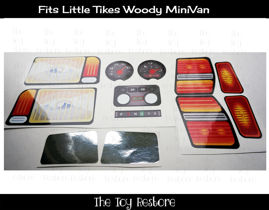 Decals fits Little Tikes 90s Cozy Coupe Woody Minivan