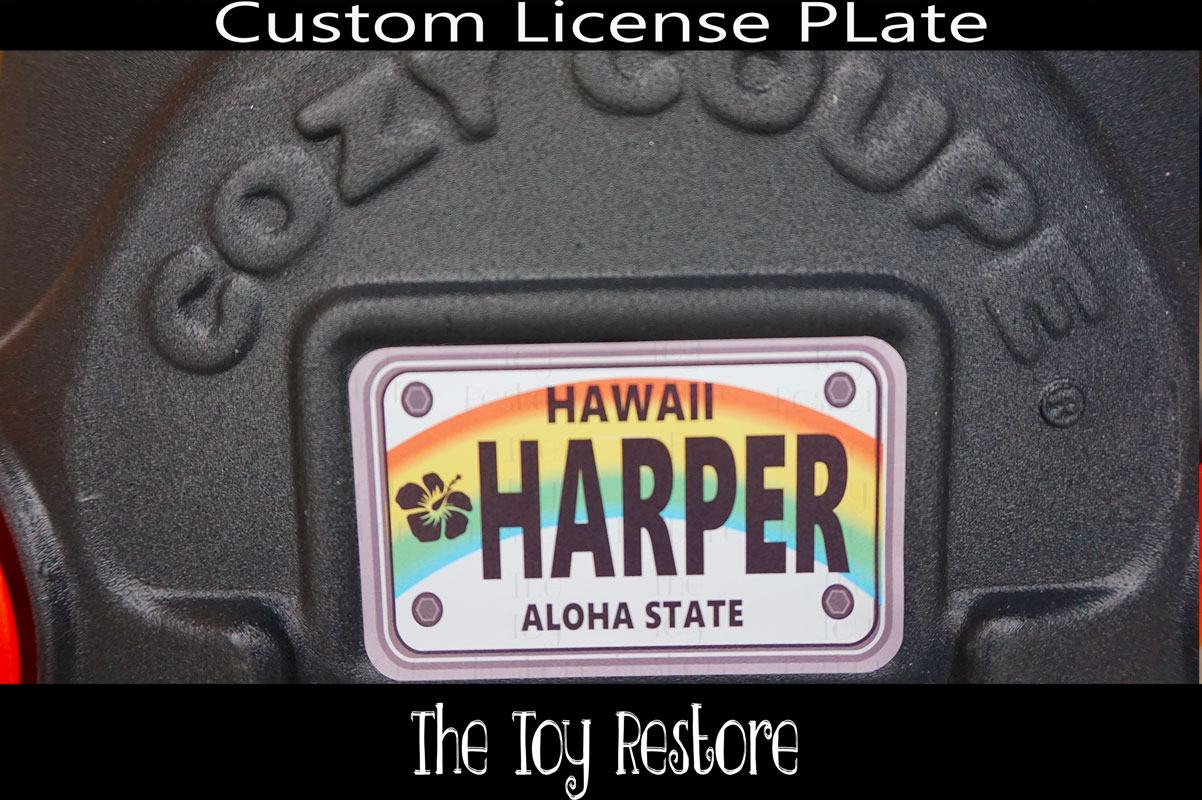 Custom license plates to fit Little Tikes Cozy Coupes