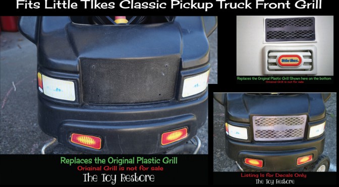 Replacement Grill Decal Little Tikes Pickup Cozy Truck Fix Repair